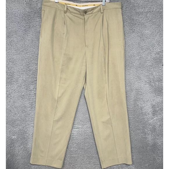 Tommy Bahama Other - Tommy Bahama Chino Pants Men's Size 38x32 Tan Silk Bamboo Blend Pleated‎ Front